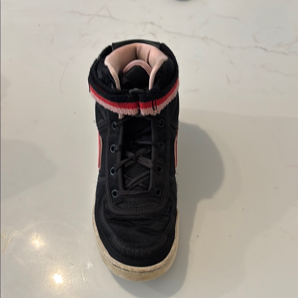 Jordan Kids Black and Pink Sneakers